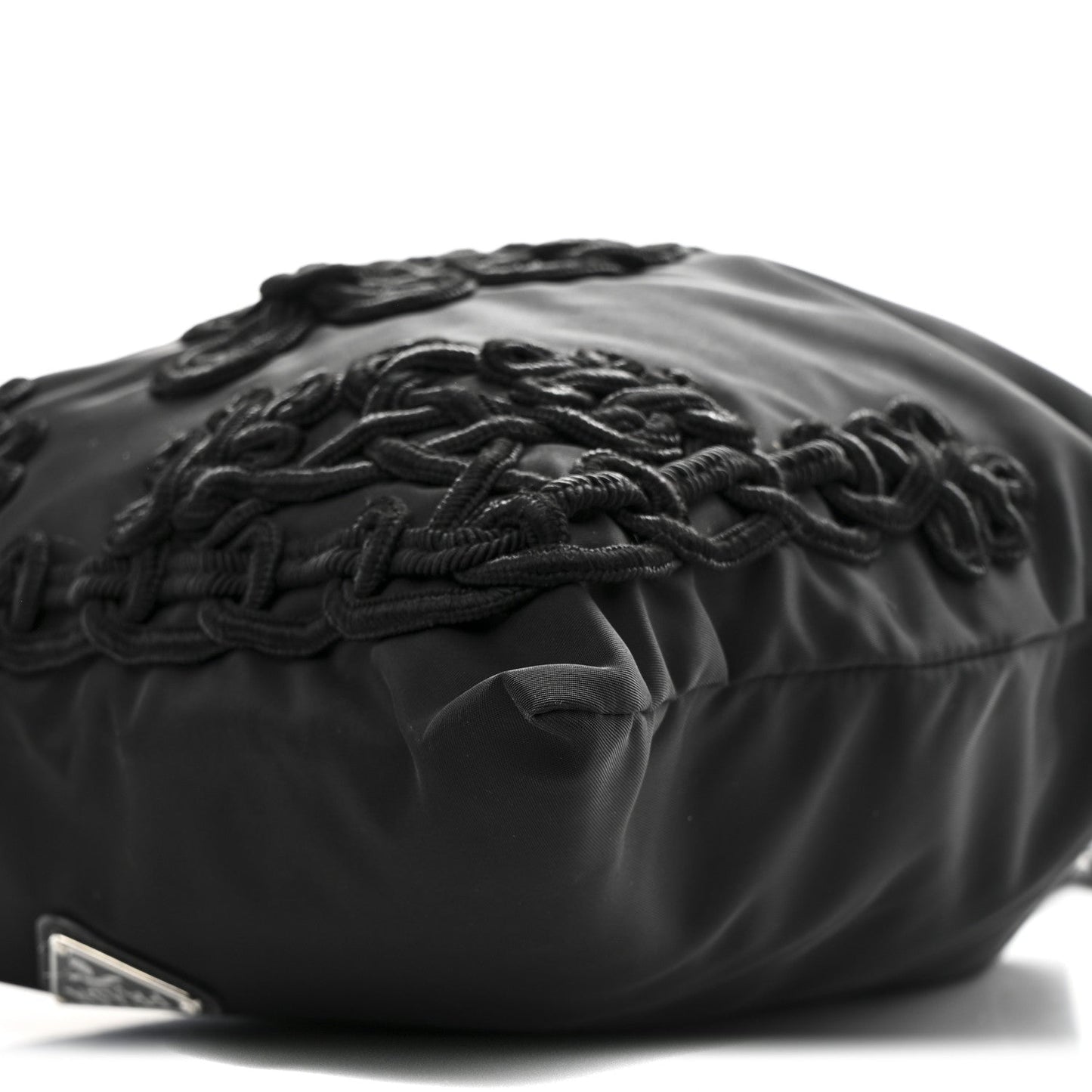 Tessuto Nylon Passama Embroidered Bag Black