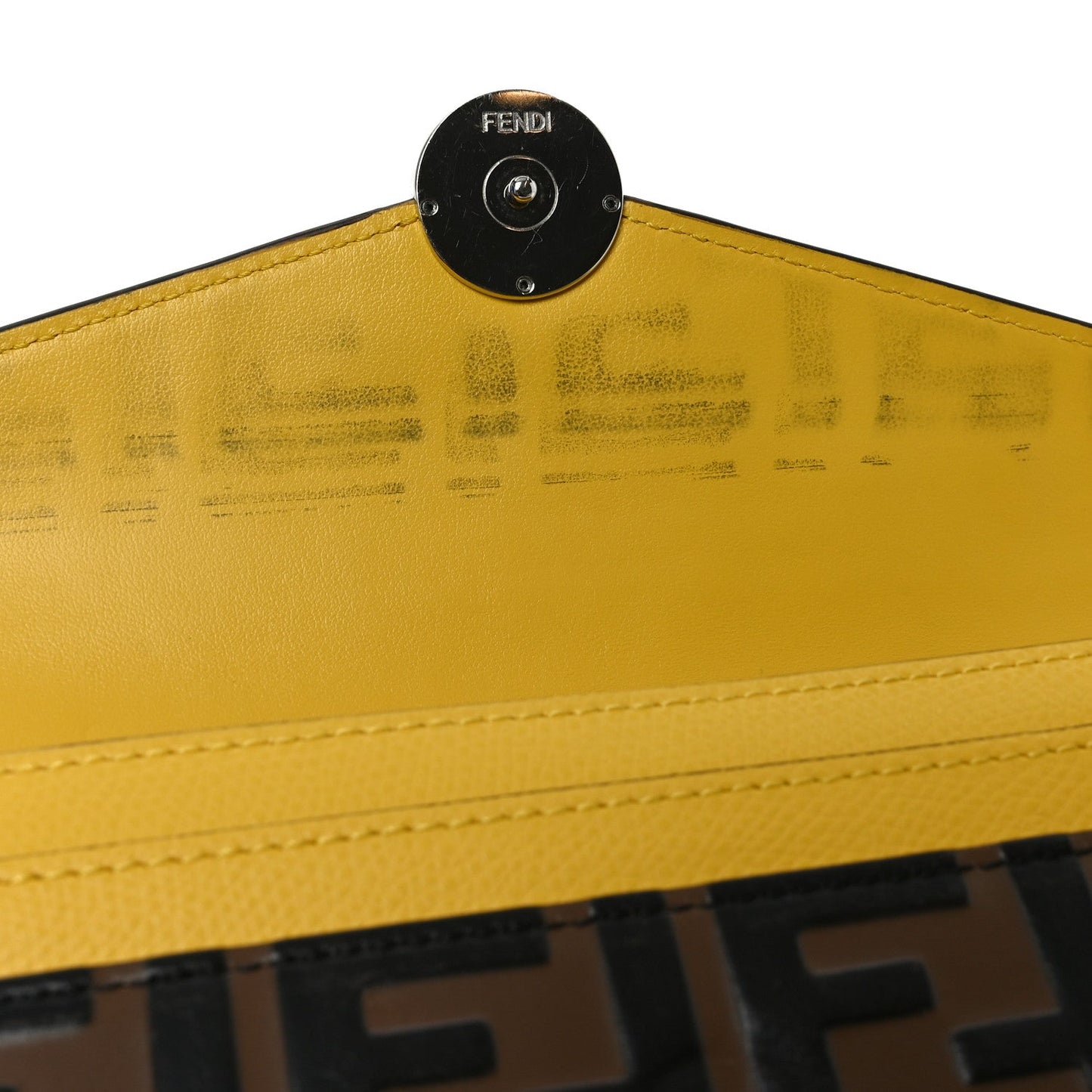 Vitello Cruise F is Fendi Bi-Color FF 1974 Embossed Continental Envelope Wallet On Chain Maya Yellow