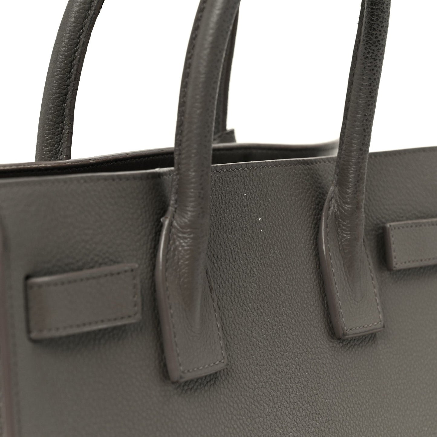 Grained Calfskin Baby Sac De Jour Fog