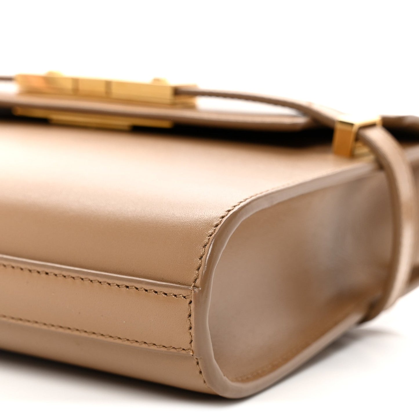 Smooth Calfskin Mini Manhattan Shoulder Bag Natural Tan