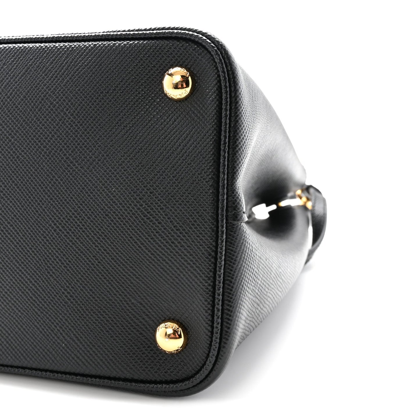 Saffiano Cuir Medium Double Bag Black Fuoco