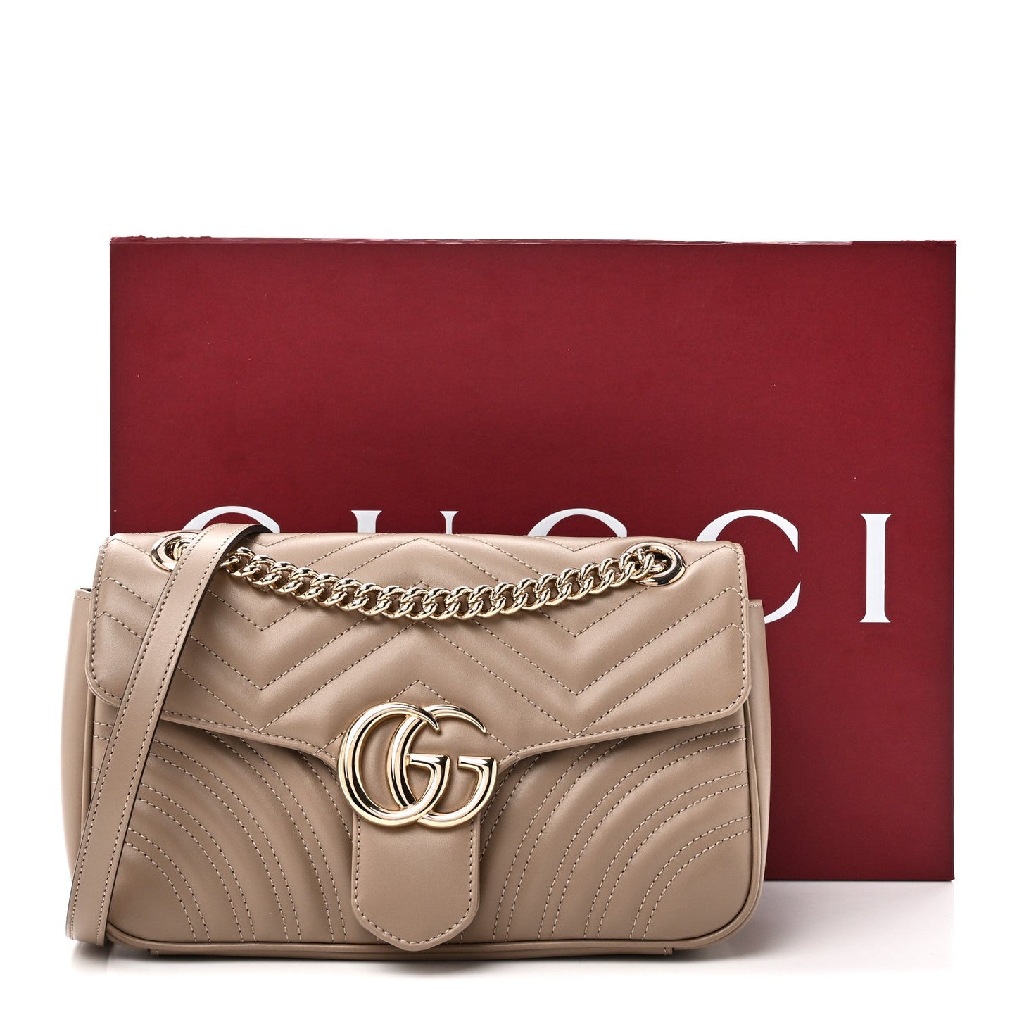 Calfskin Matelasse Small GG Marmont Shoulder Bag Porcelain Rose