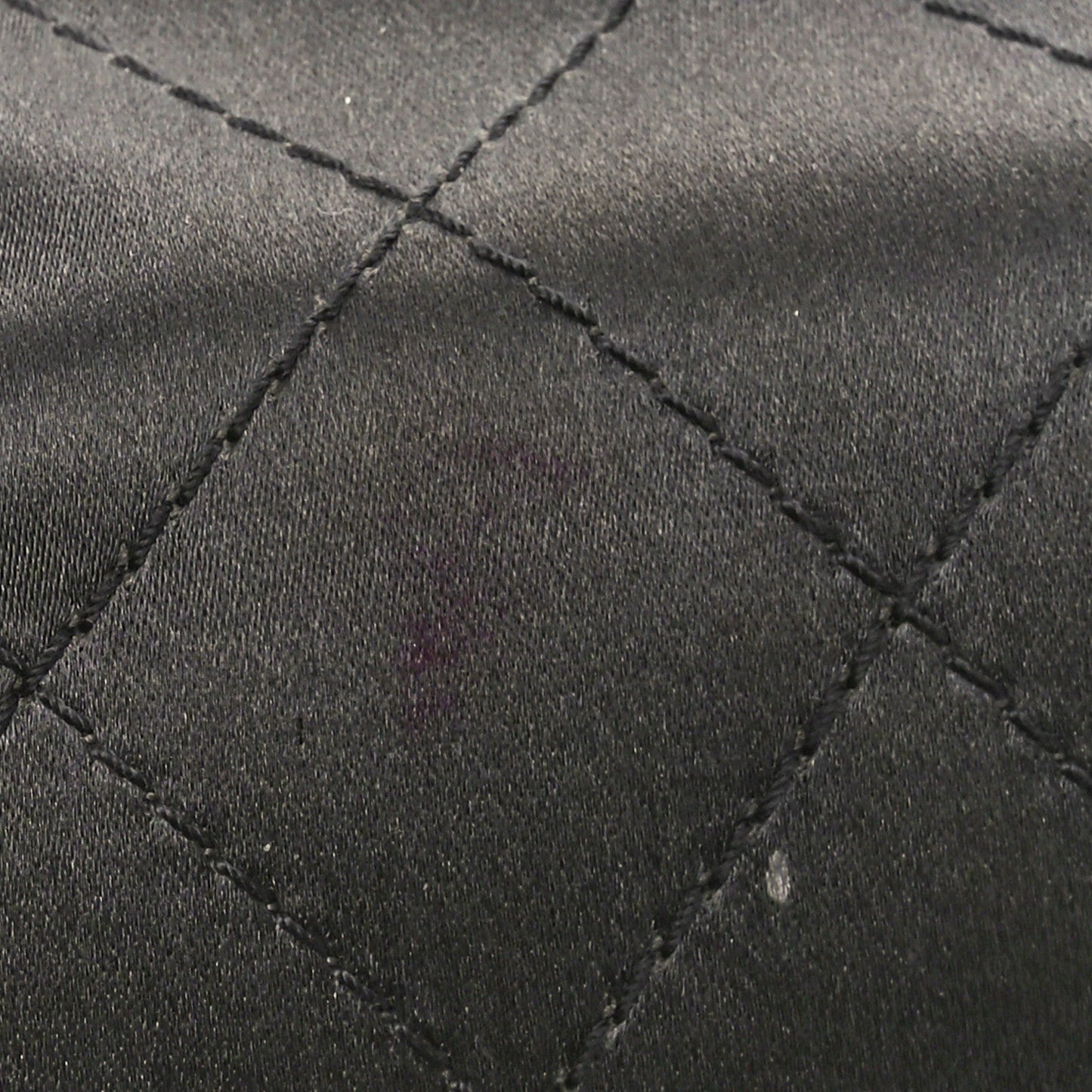 Satin Quilted Crystal CC Square Flap Grey
