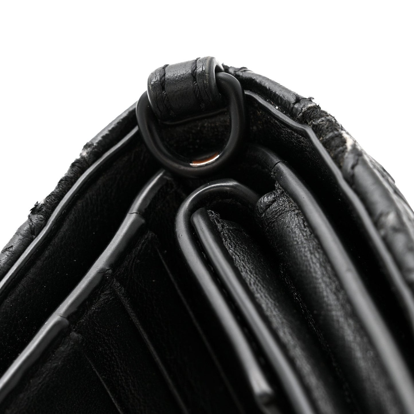 Faux Calfskin Fabric Sneakerhead Crossbody Wallet Black