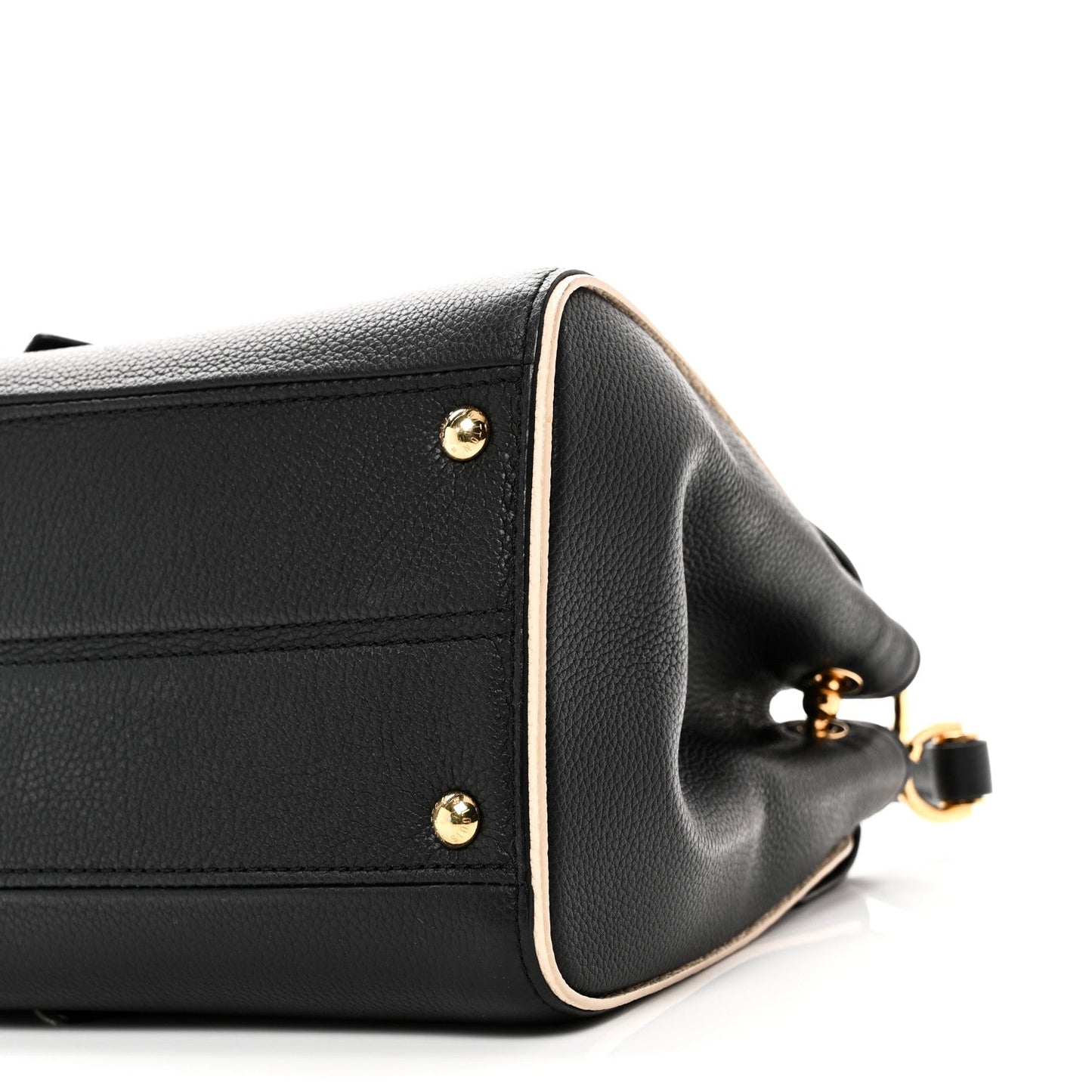 Grained Calfskin Monogram Double V Black