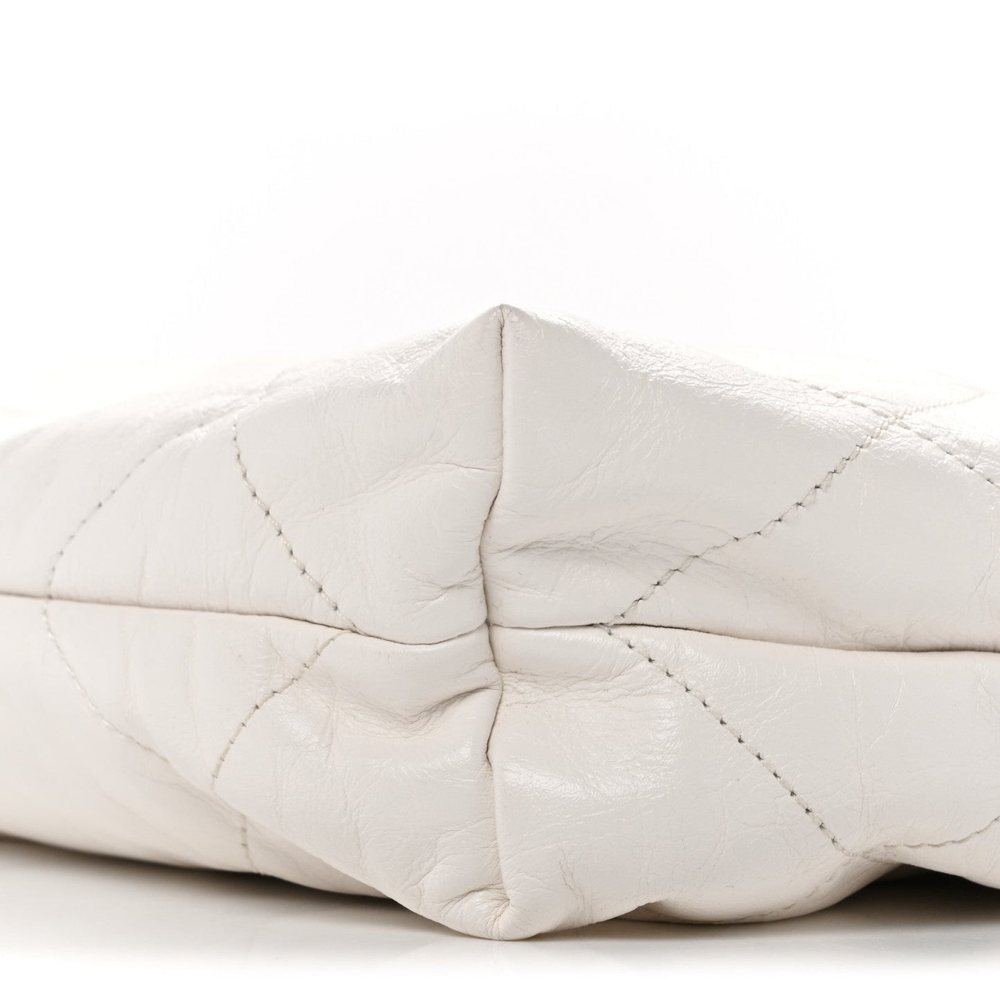 Shiny Calfskin Quilted Small Chanel 22 White