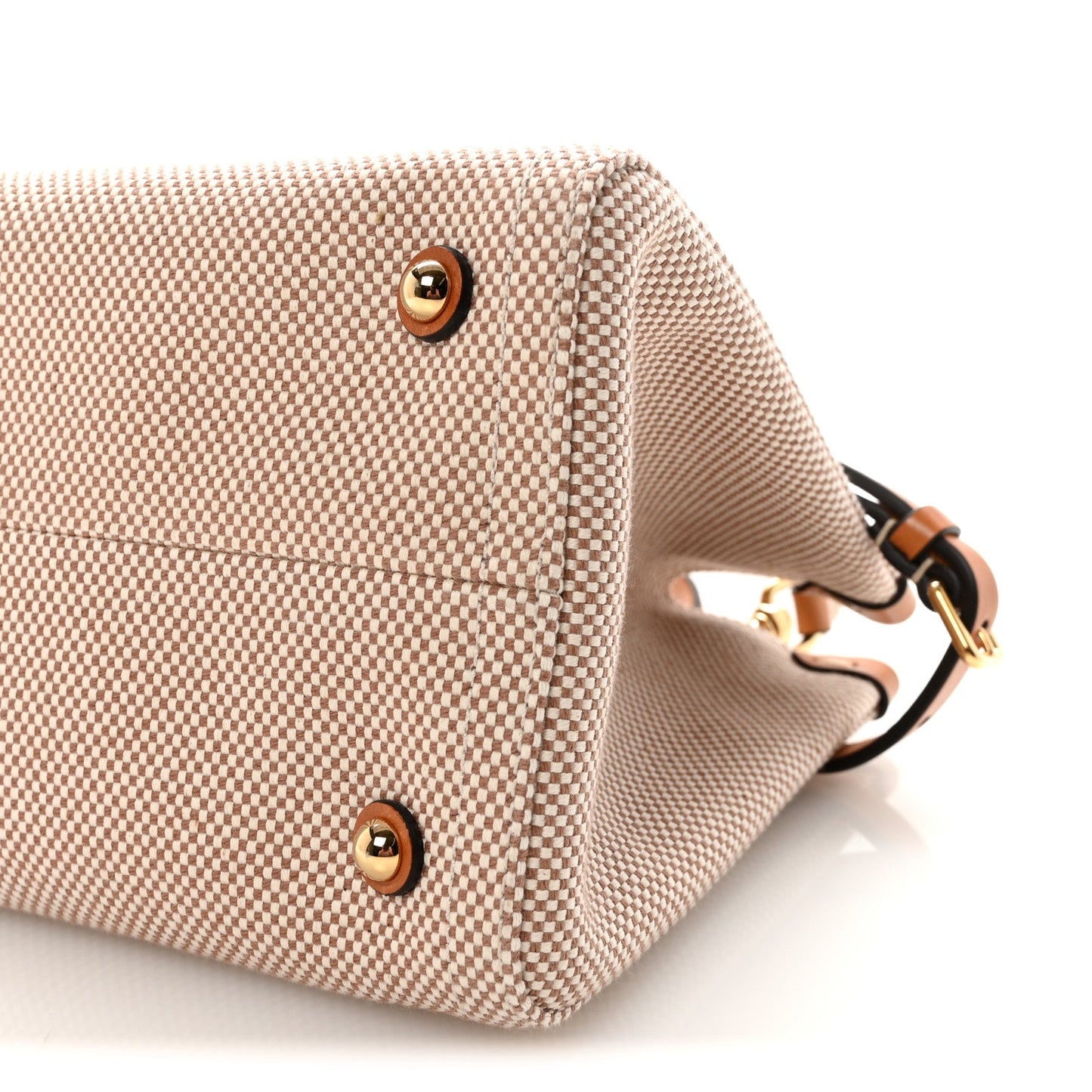 Jacquard Canvas Small Vlogo Antibes Shopping Bag Camel Natural