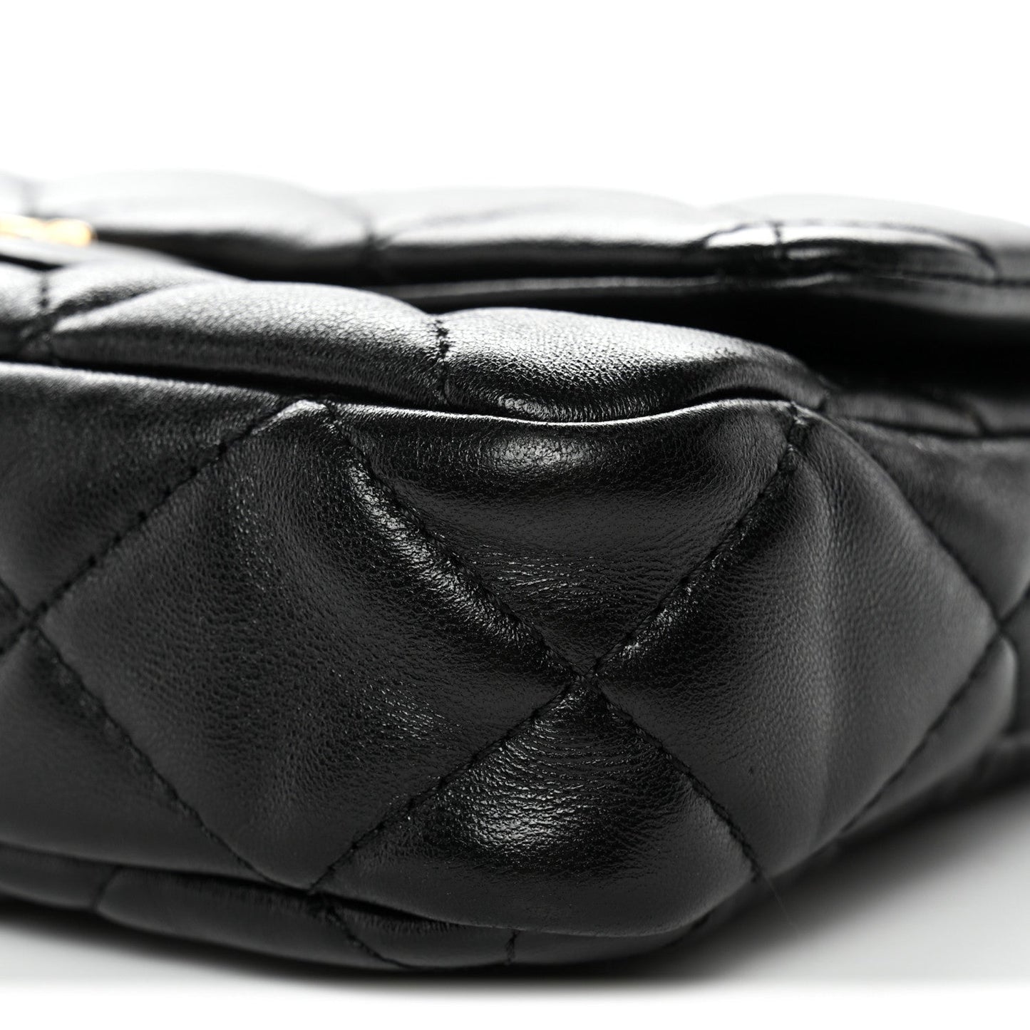 Lambskin Quilted Small Funky Town Flap Black