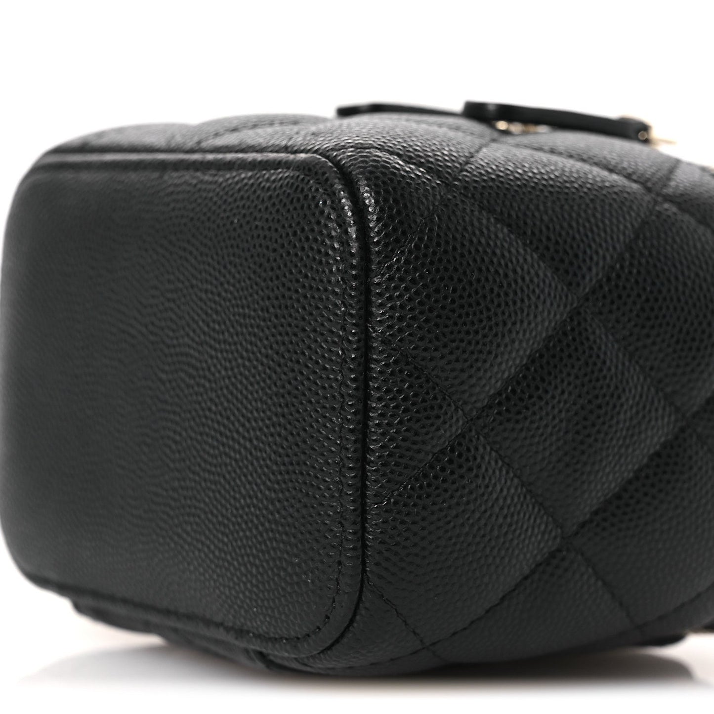 Caviar Quilted Tiny CC Mini Vanity Case With Chain Black