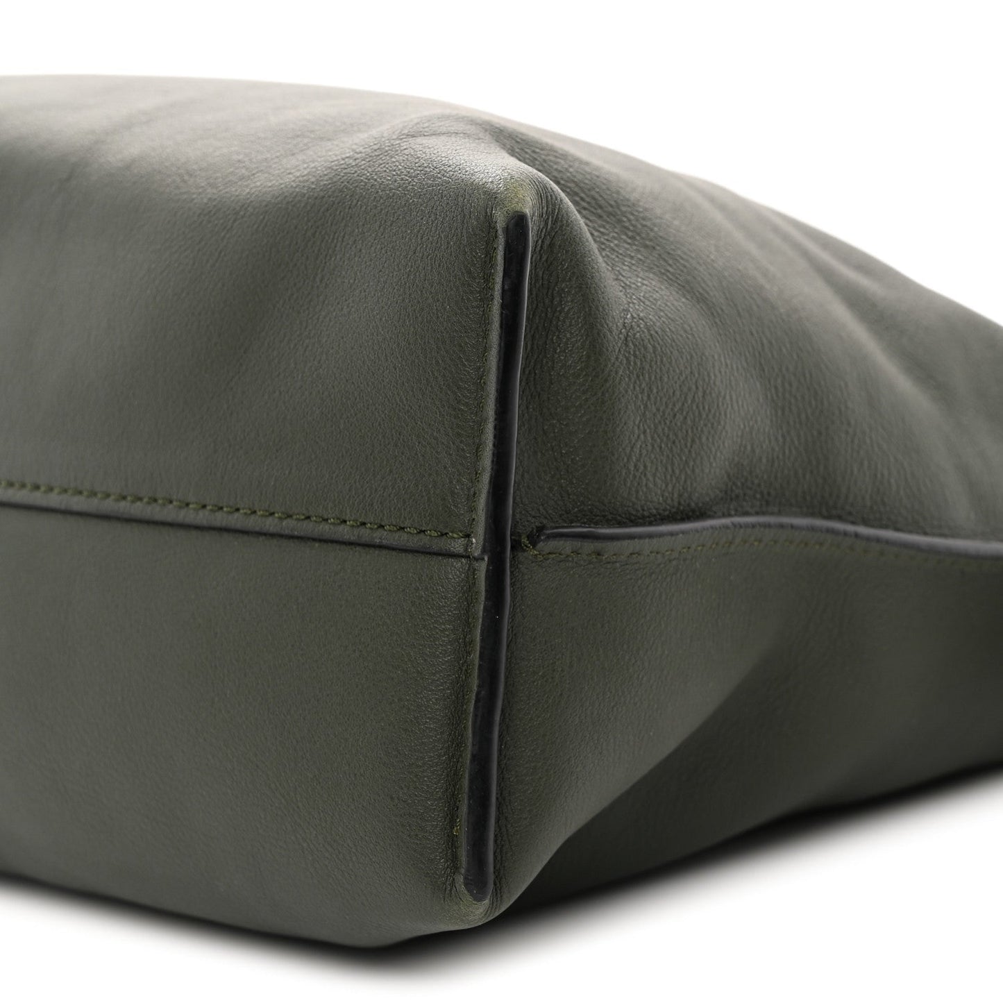 Calfskin Flamenco Knot Clutch Vintage Khaki