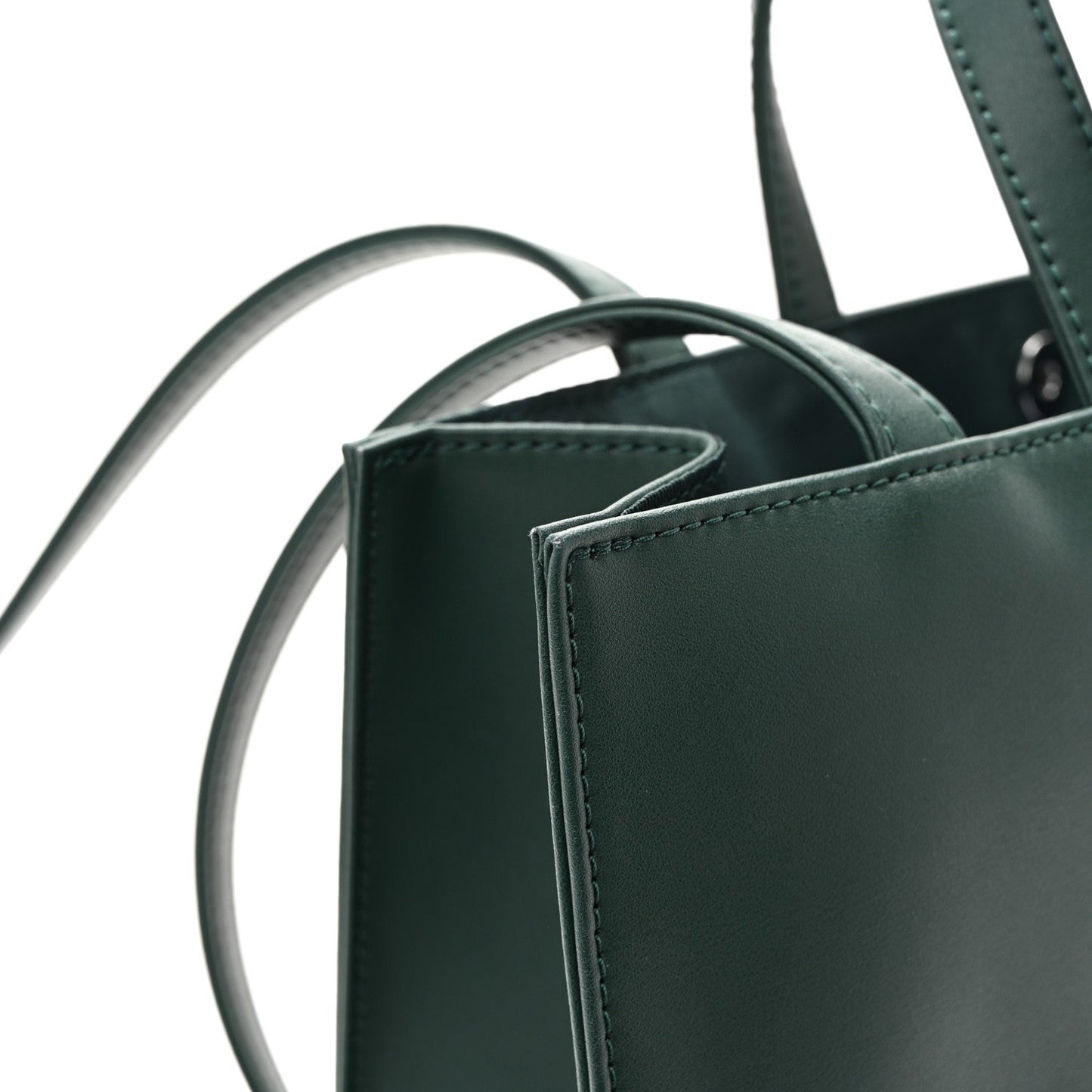 Vegan Leather Medium Shopping Bag Dark Olive