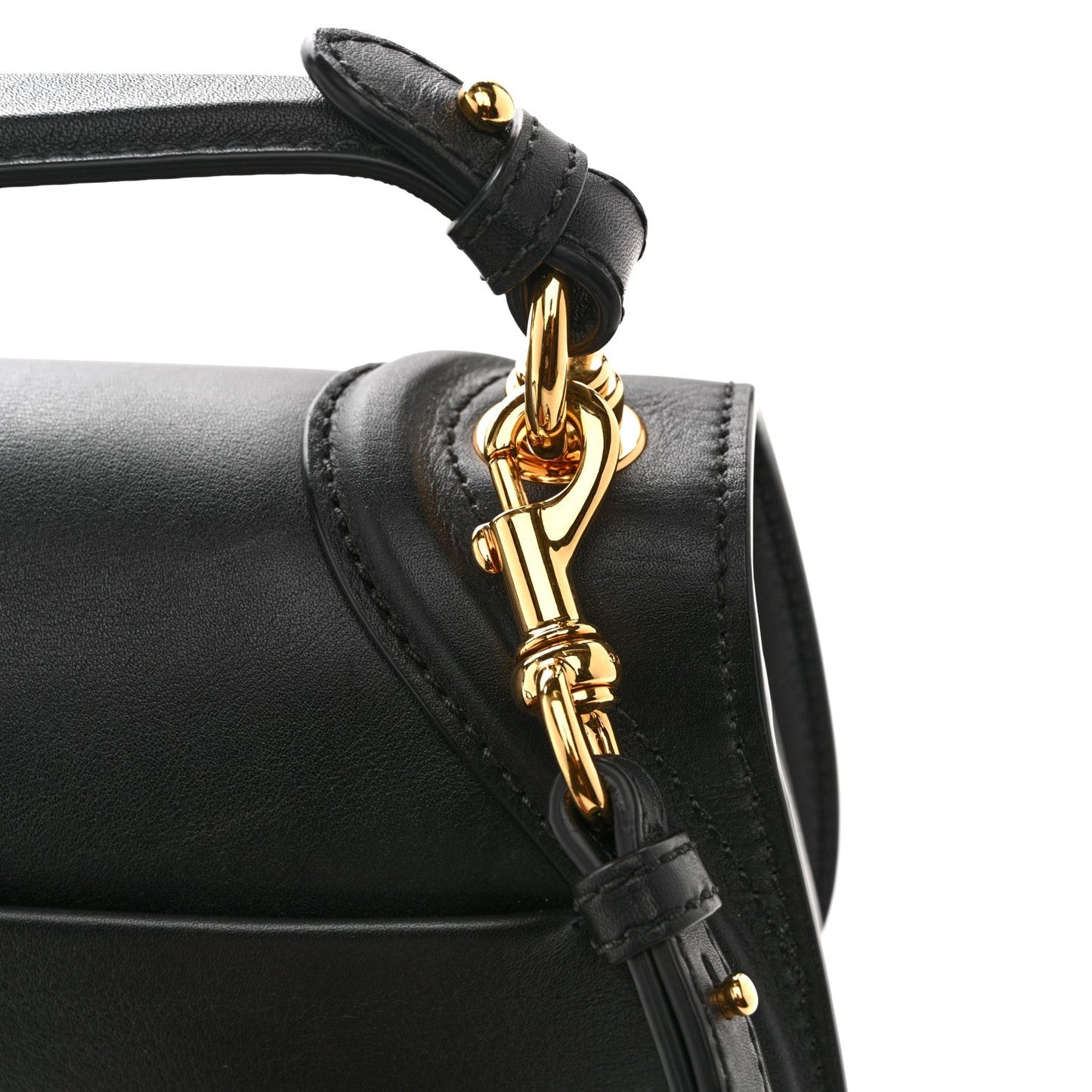 Arabella Calfskin Medium Blondie Top Handle Bag Black