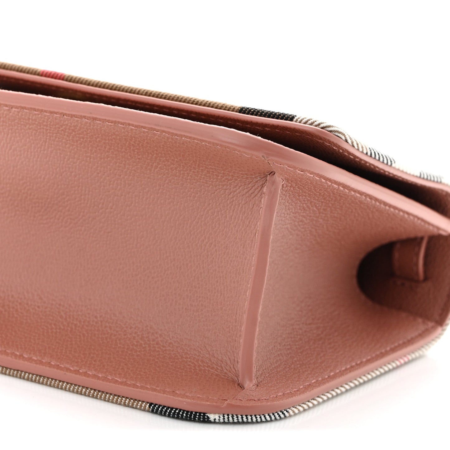 Grained Calfskin House Check Small Madison Shoulder Bag Dusty Pink