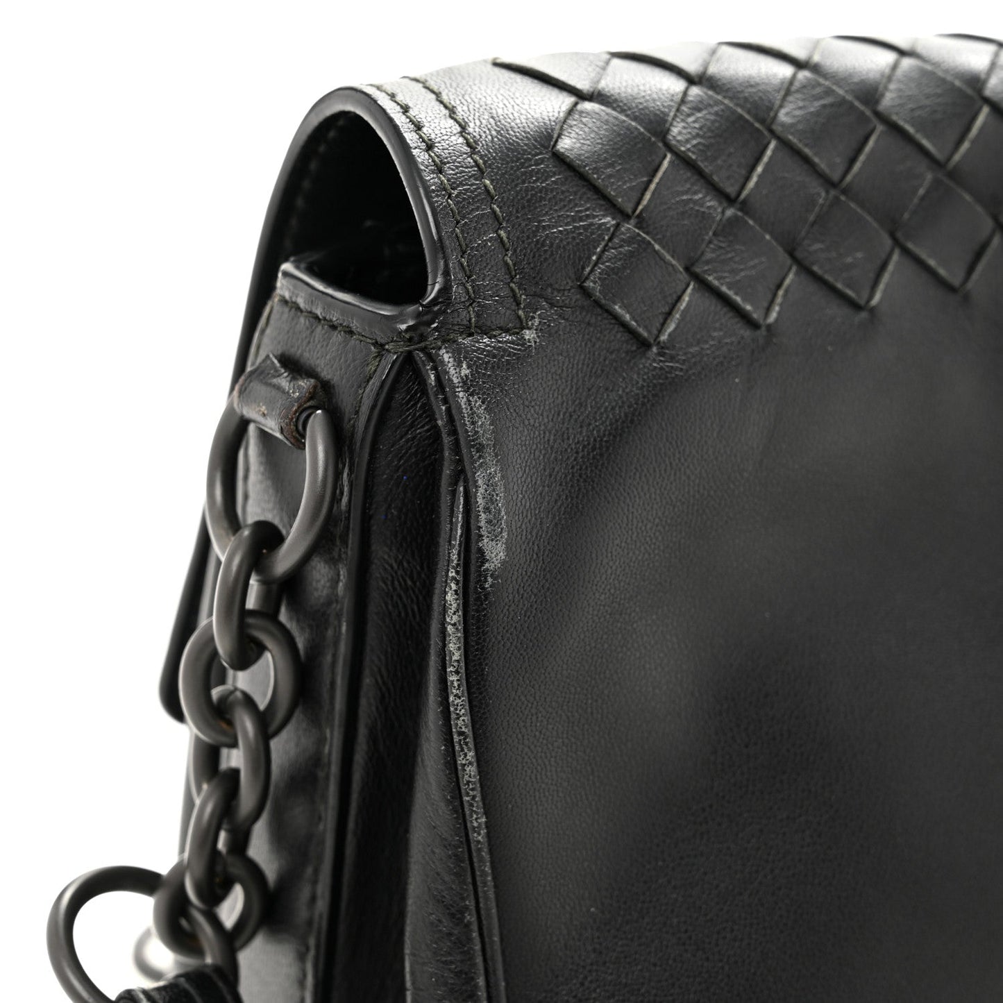 Nappa Intrecciato Small Double Pocket Flap Black