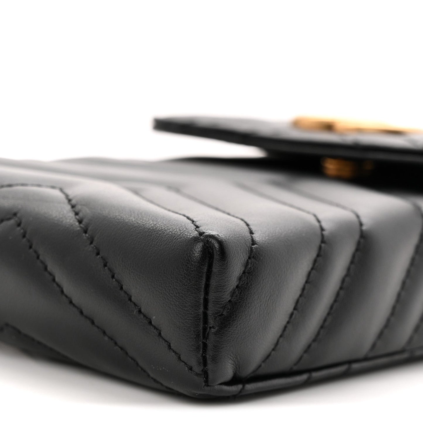 Calfskin Small GG Marmont Phone Crossbody Bag Black