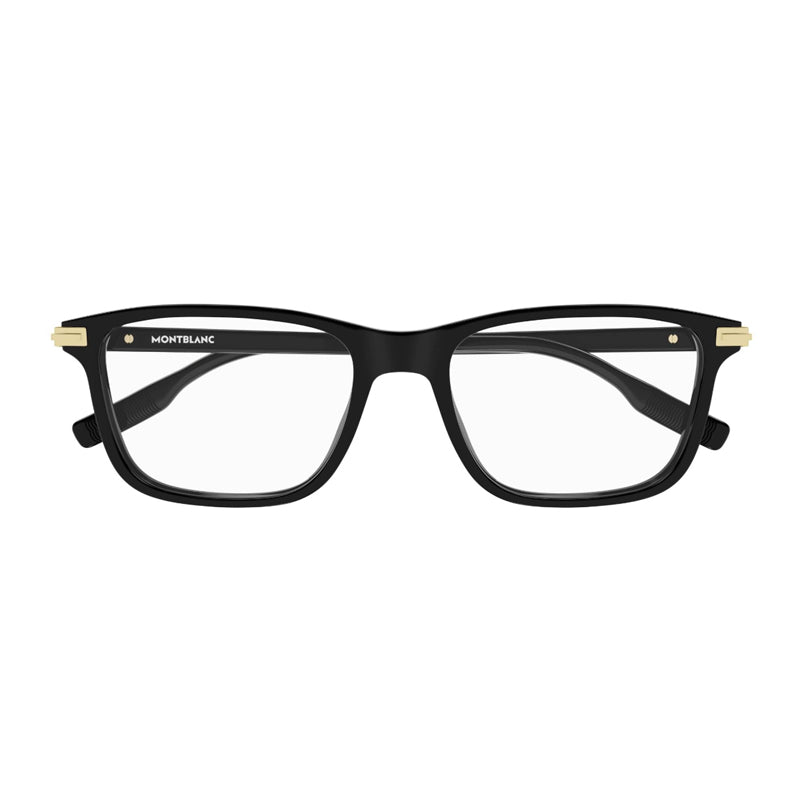 Montblanc Eyeglasses Square Full Rim, Black Frame and Clear Demo Lens Lens MB0277O005