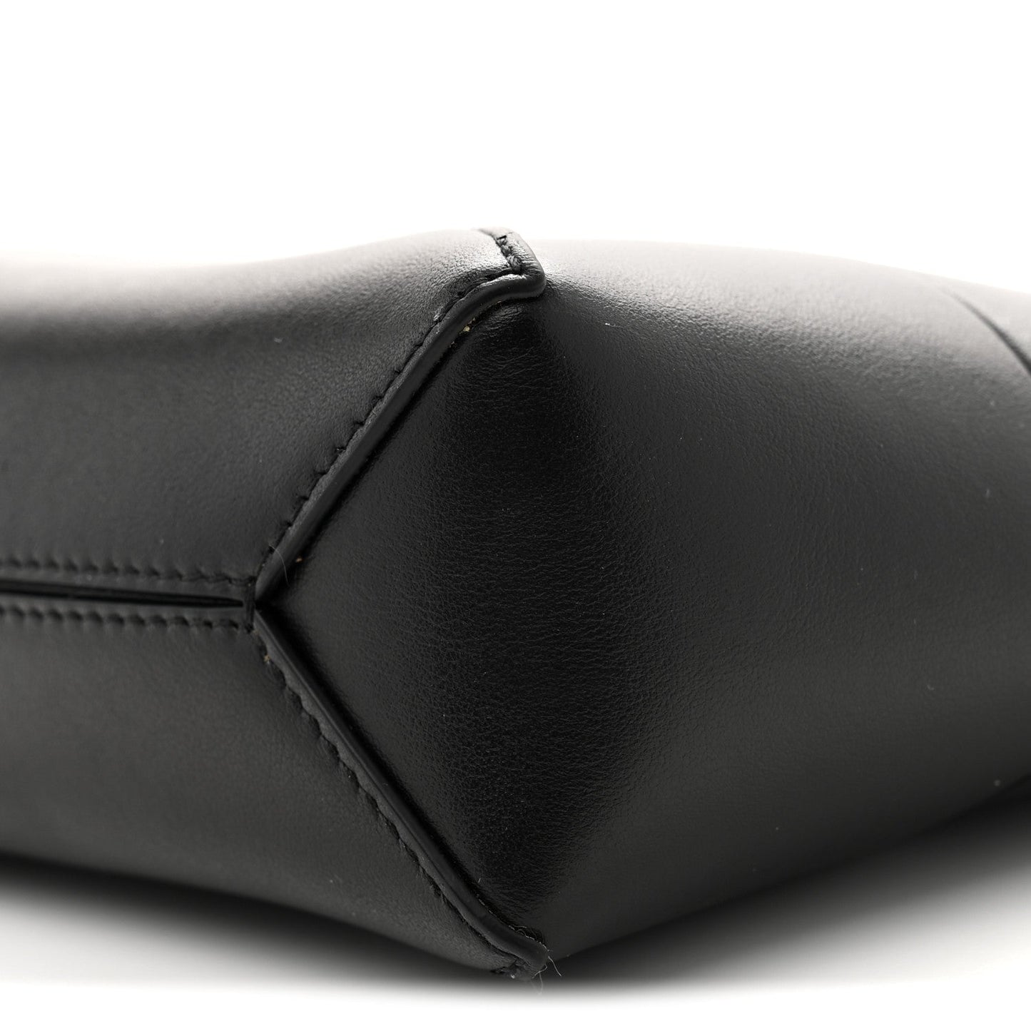 Shiny Calfskin Puzzle Fold Pouch Black
