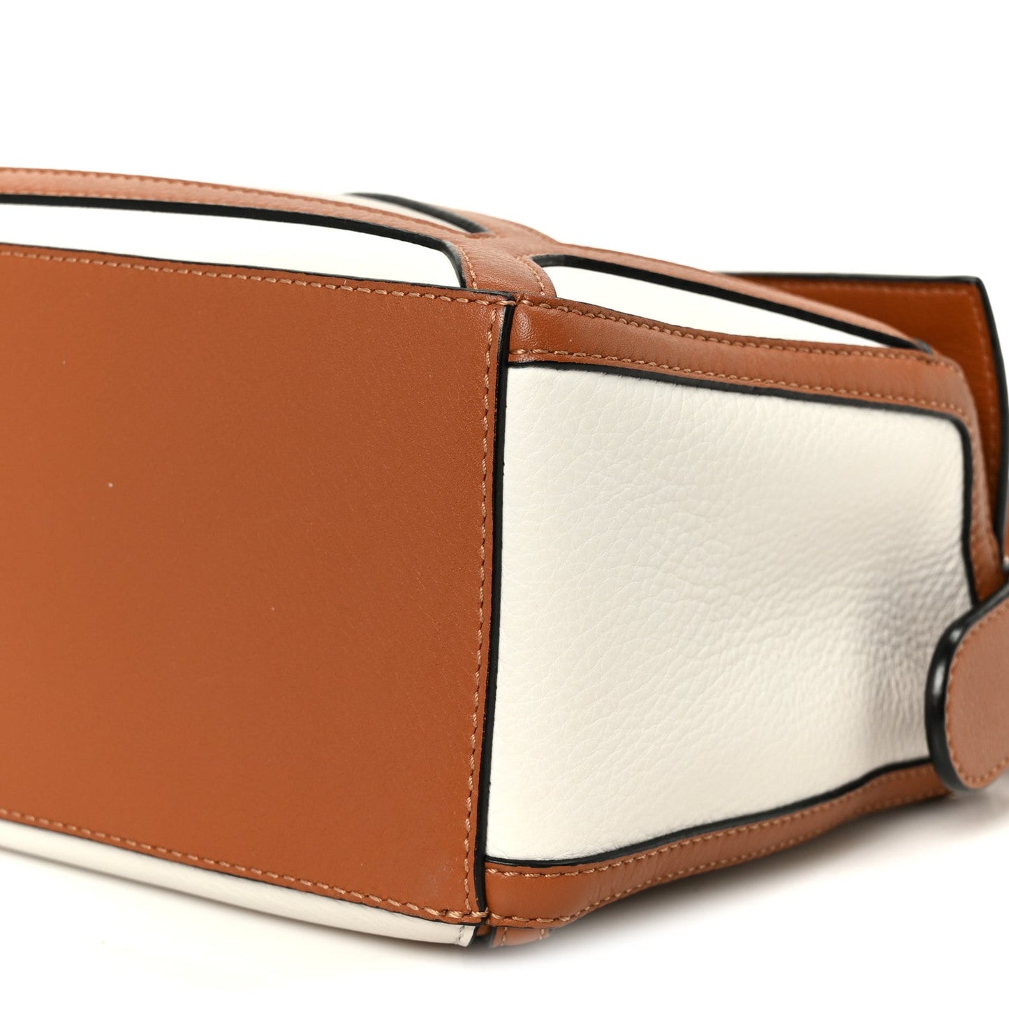 Calfskin Small Graphic Puzzle Bag Ghost Soft White