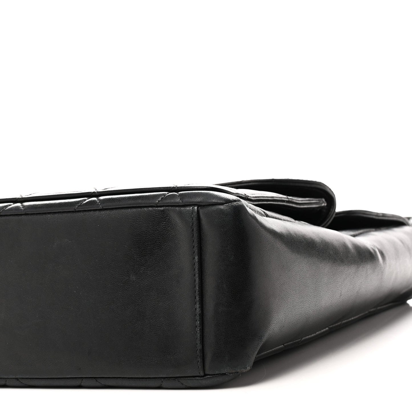 Lambskin Quilted Double Pocket Shoulder Bag Black