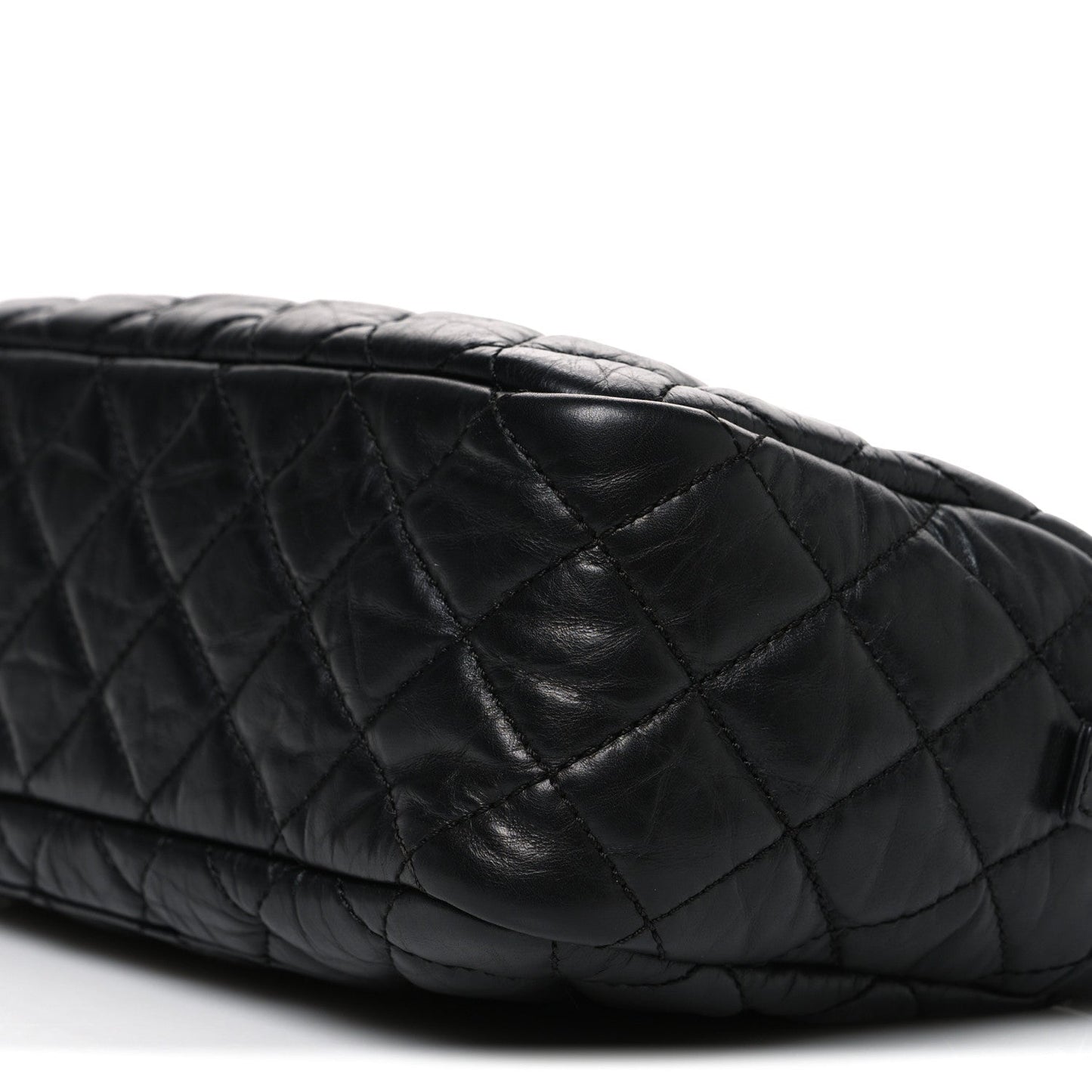 Aged Calfskin Quilted Medium Reissue Camera Case Black