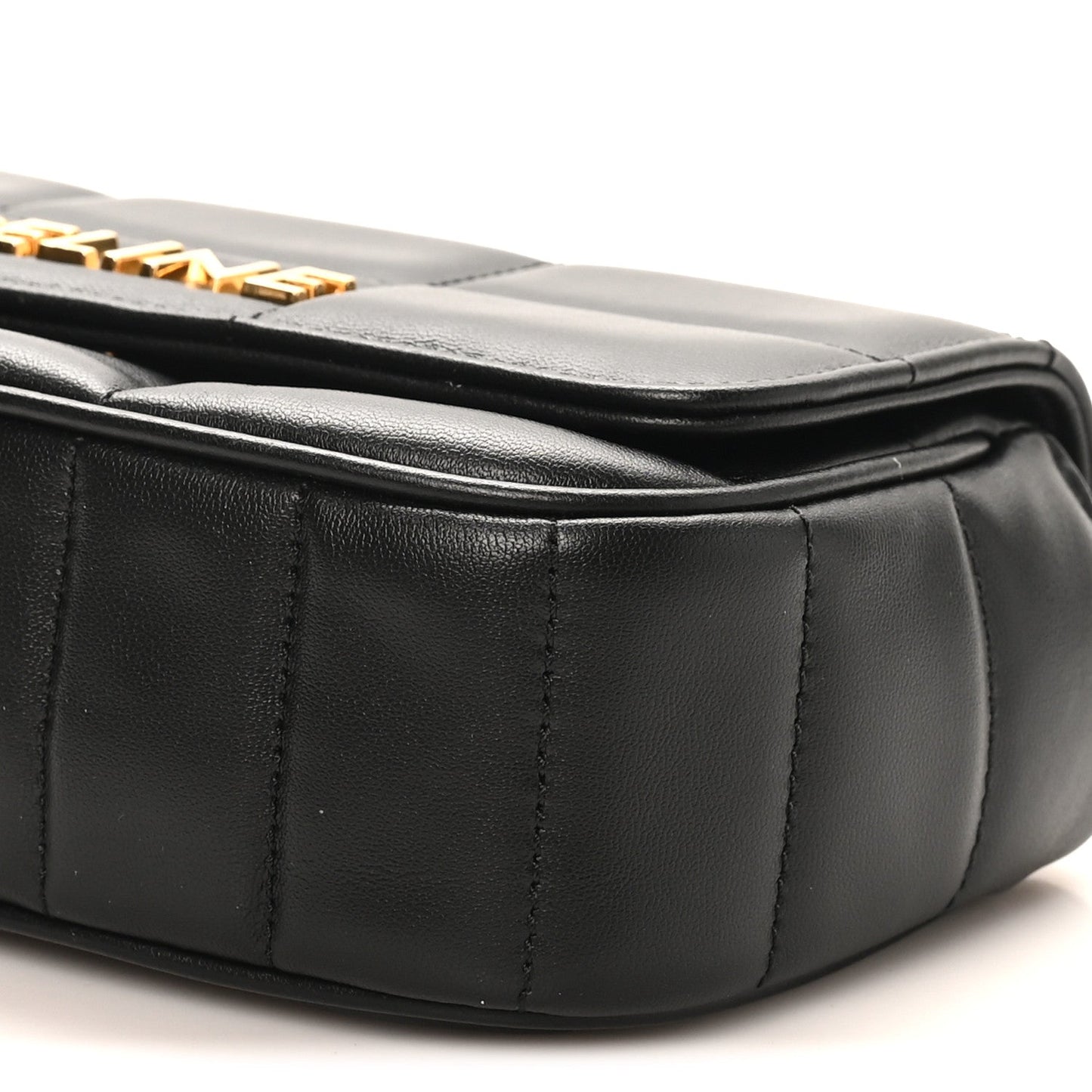 Goatskin Matelasse Mini Chain Shoulder Bag Black