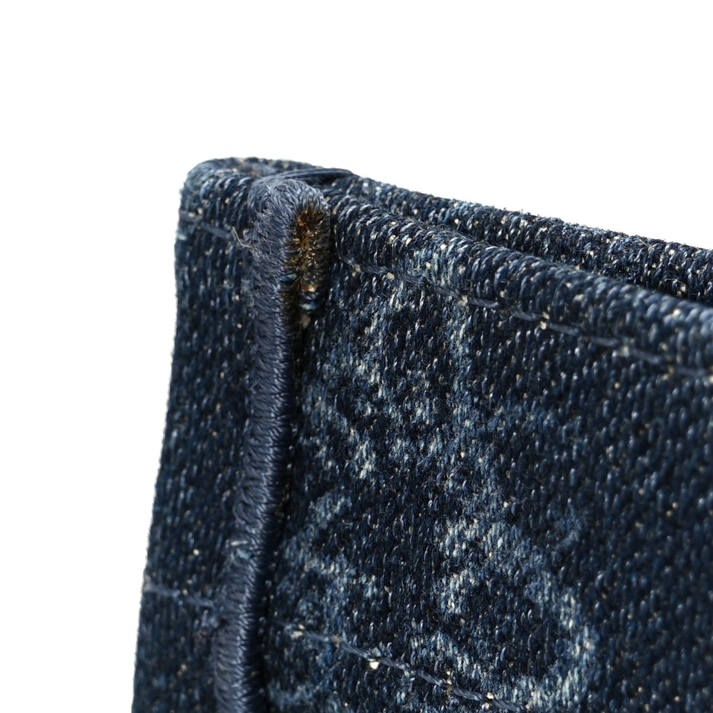 Denim Flowers Embroidered Medium Book Tote Blue