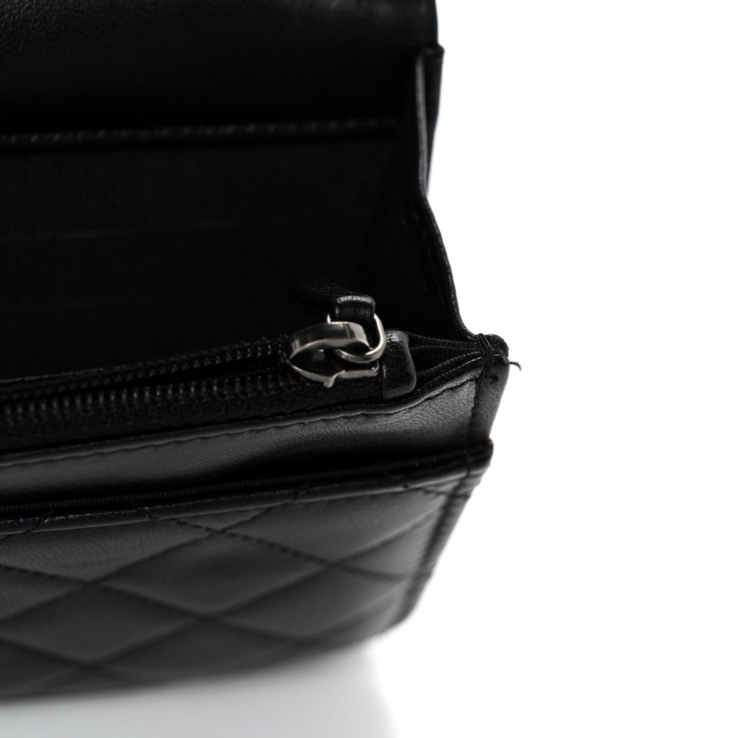 Lambskin Quilted Boy Wallet On Chain WOC Black