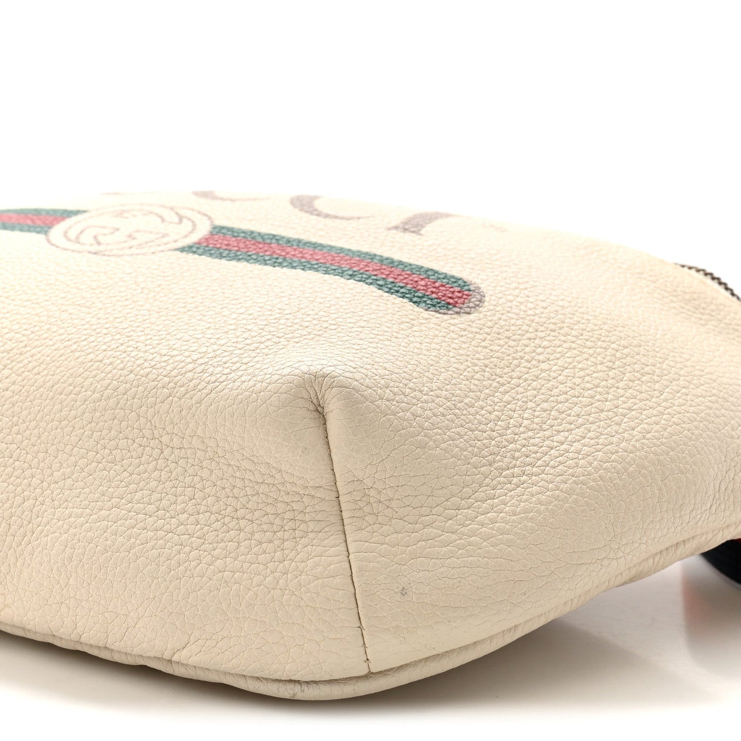 Grained Calfskin Logo Belt Bag White