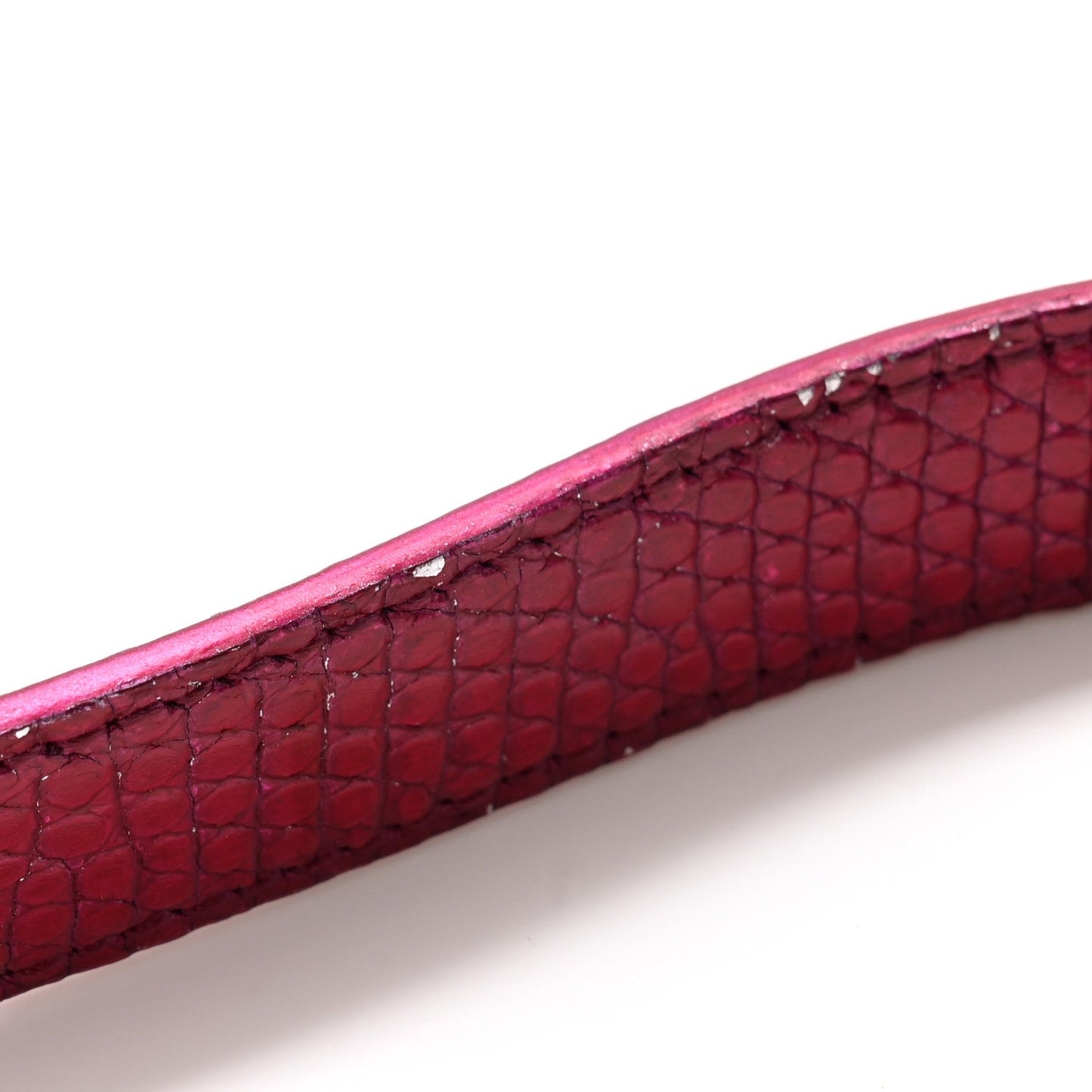 Metallic Lizard Small Diorama Flap Bag Fuchsia