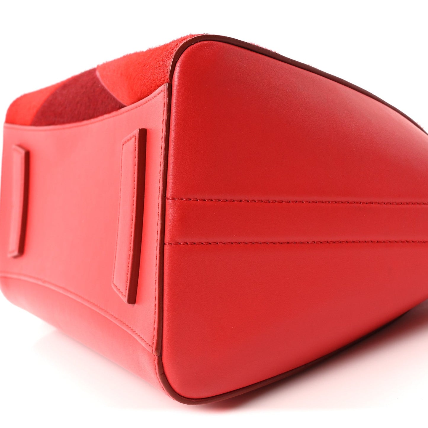 Calf Hair Smooth Calfskin Geometric Small Antigona Red