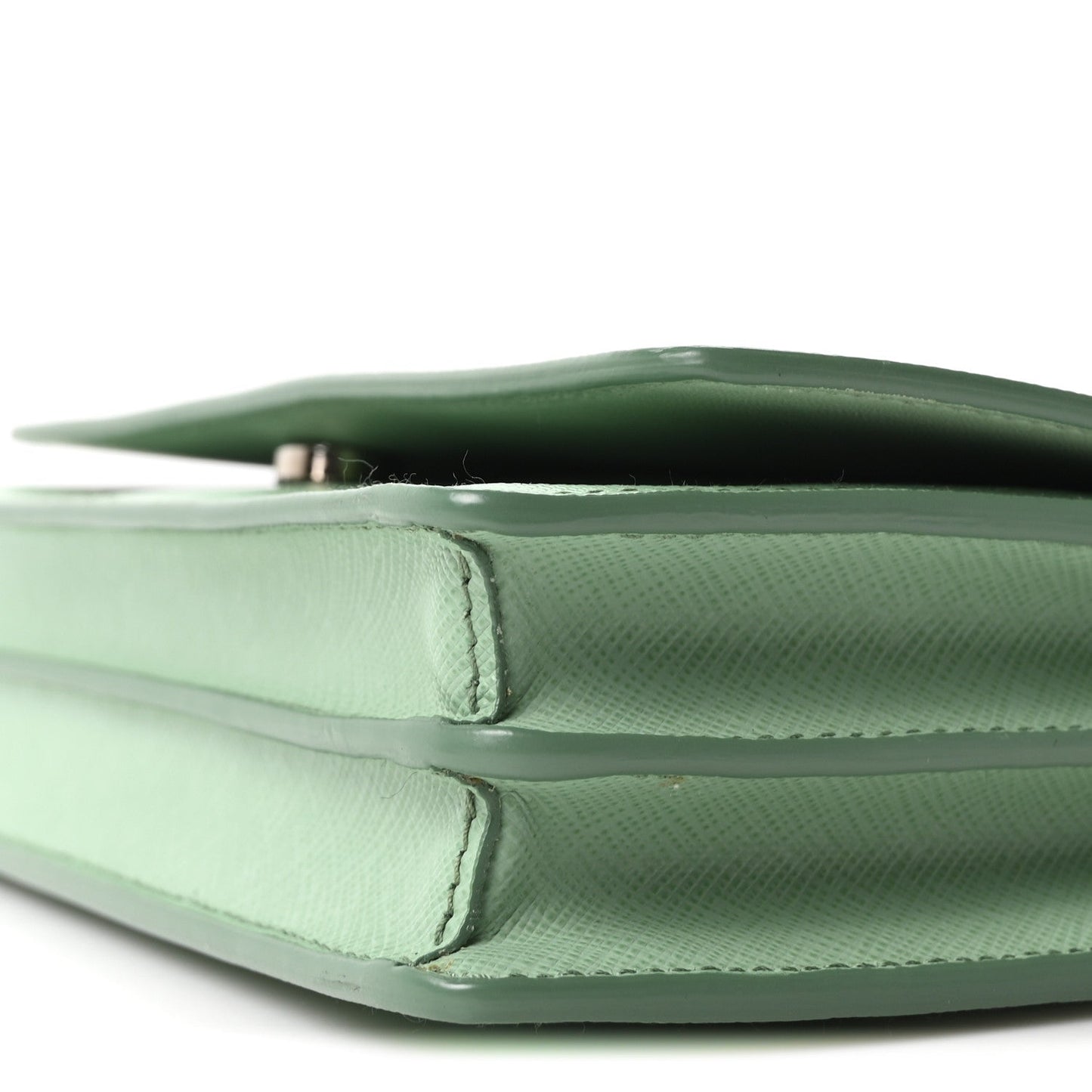 Saffiano Lux Metal Flap Wallet Acquamarina