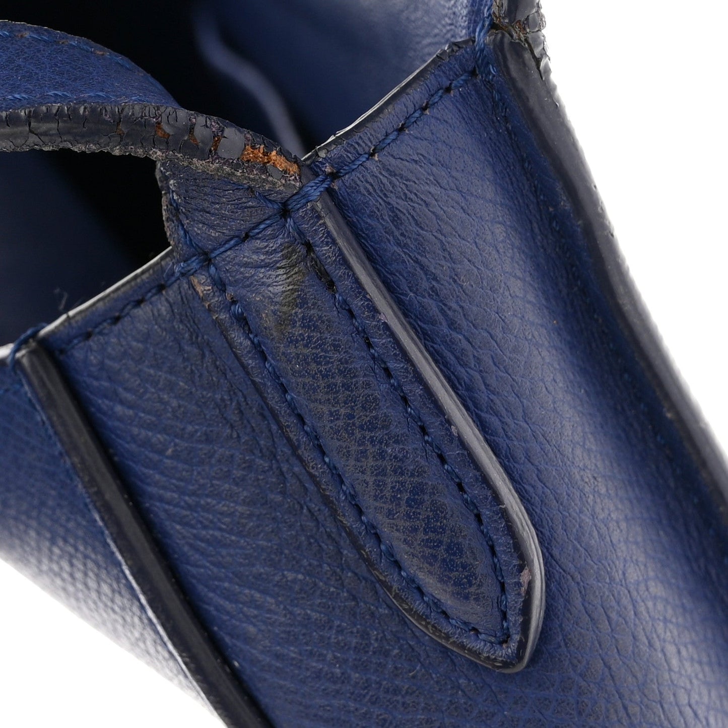 Grained Calfskin Small Trotteur Indigo