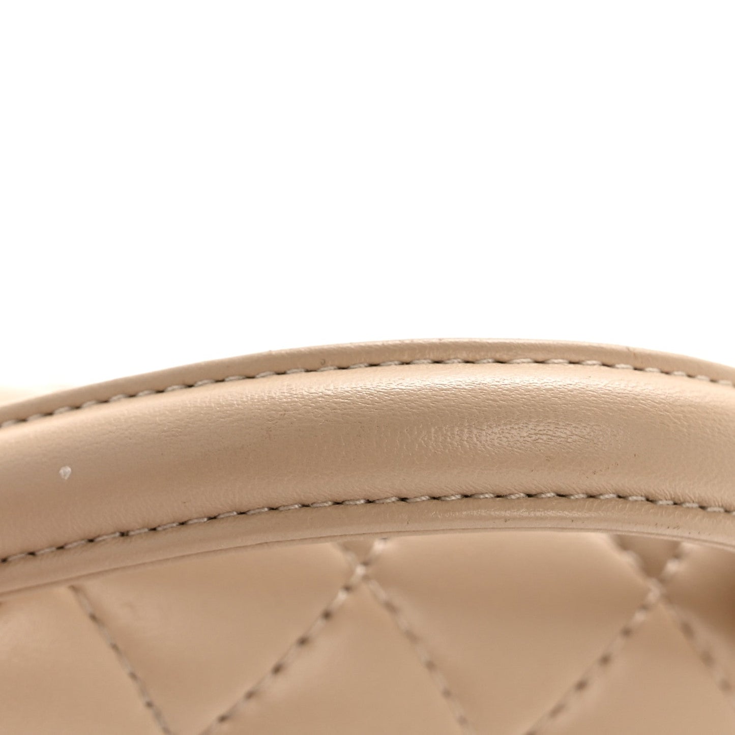 Lambskin Quilted Small Flap Top Handle Bag Beige