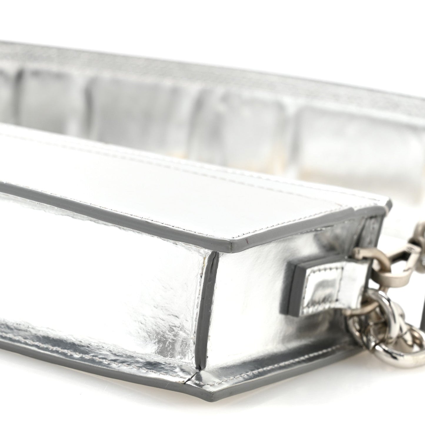 Metallic Calfskin Le Sac Ciuciu Silver