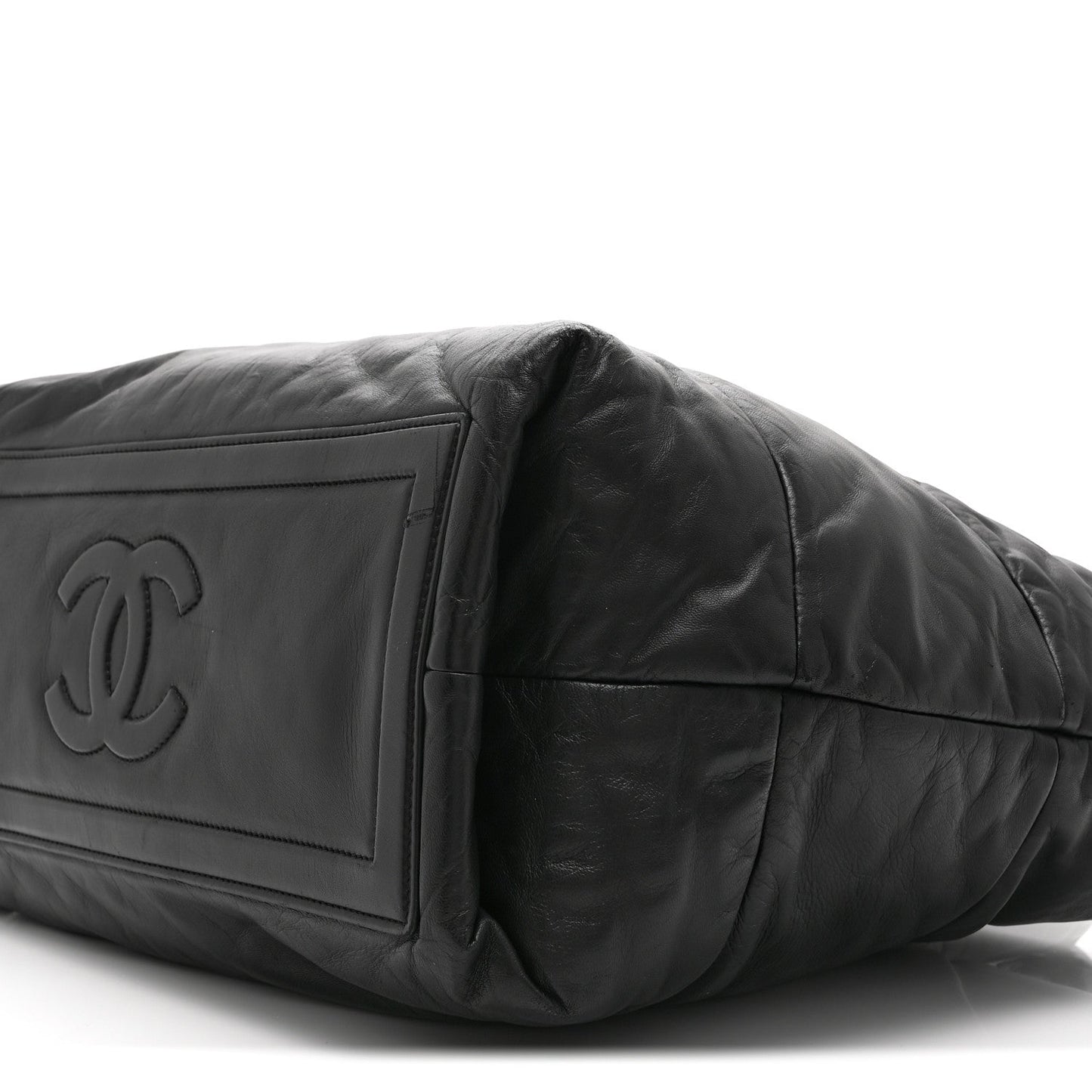 Lambskin Quilted Medium Coco Cocoon Reversible Tote Black