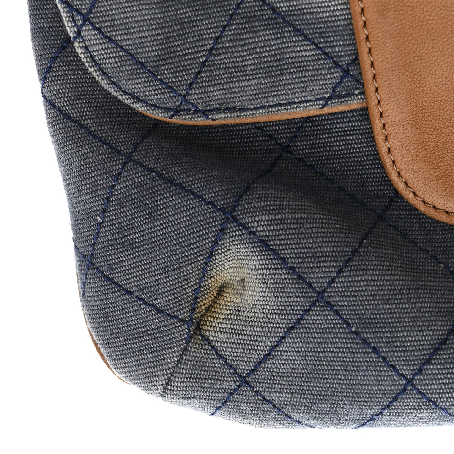 Denim Lambskin Quilted CC Clutch Blue