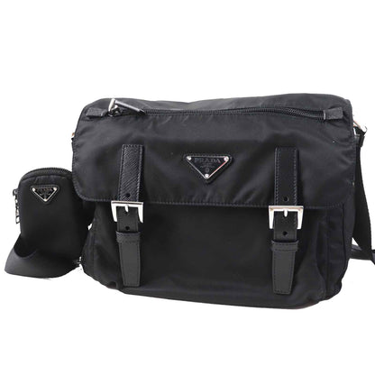 Prada Nylon Shoulder Bag 1BD953 Black