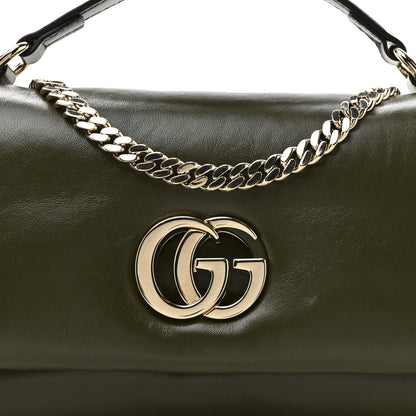 Lambskin Mini GG Milano Top Handle Shoulder Bag Green