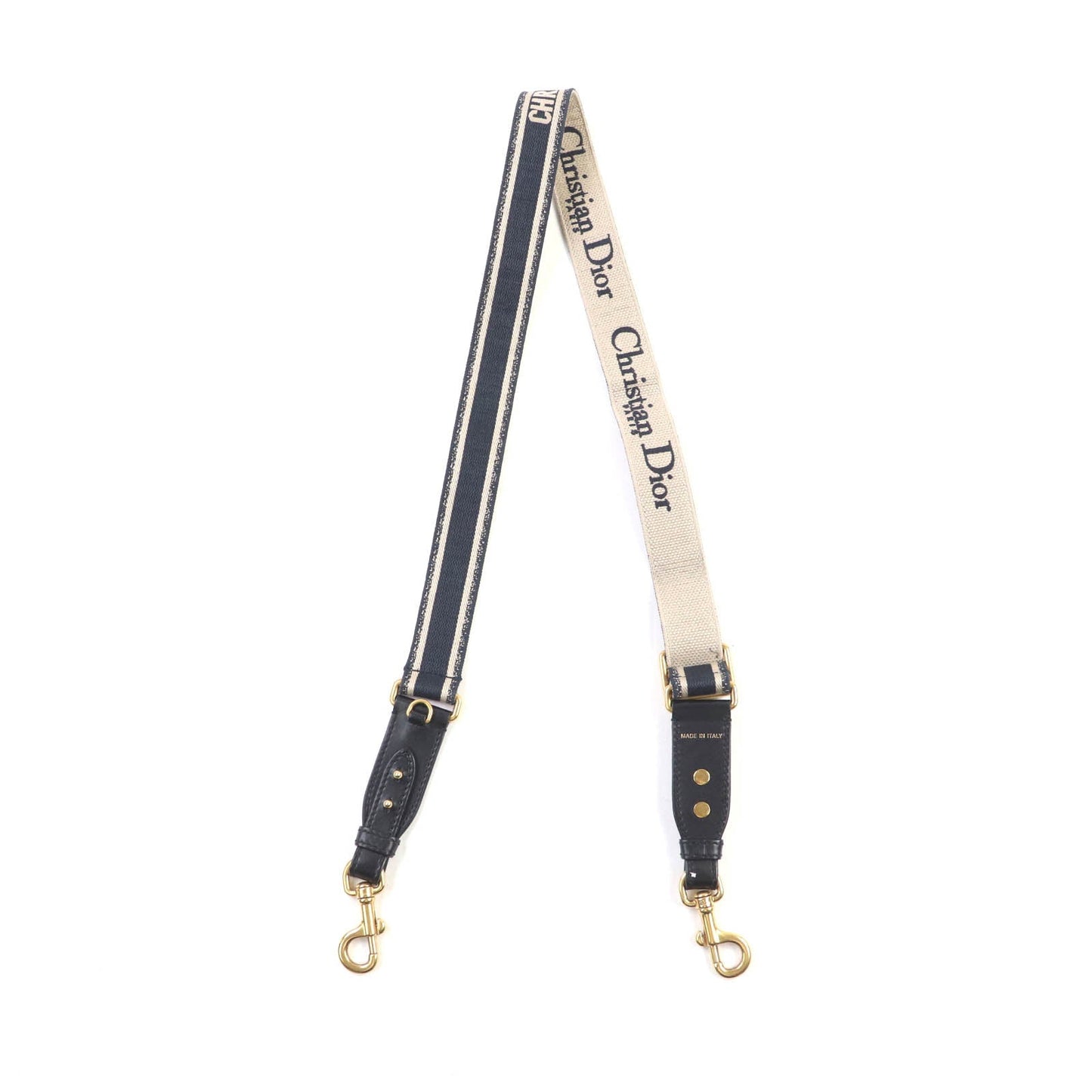 Christian Dior Embroidery Logo Canvas Shoulder Strap