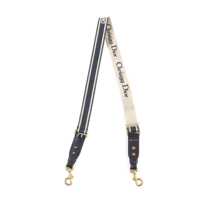Christian Dior Embroidery Logo Canvas Shoulder Strap