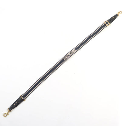 Christian Dior Embroidery Logo Canvas Shoulder Strap