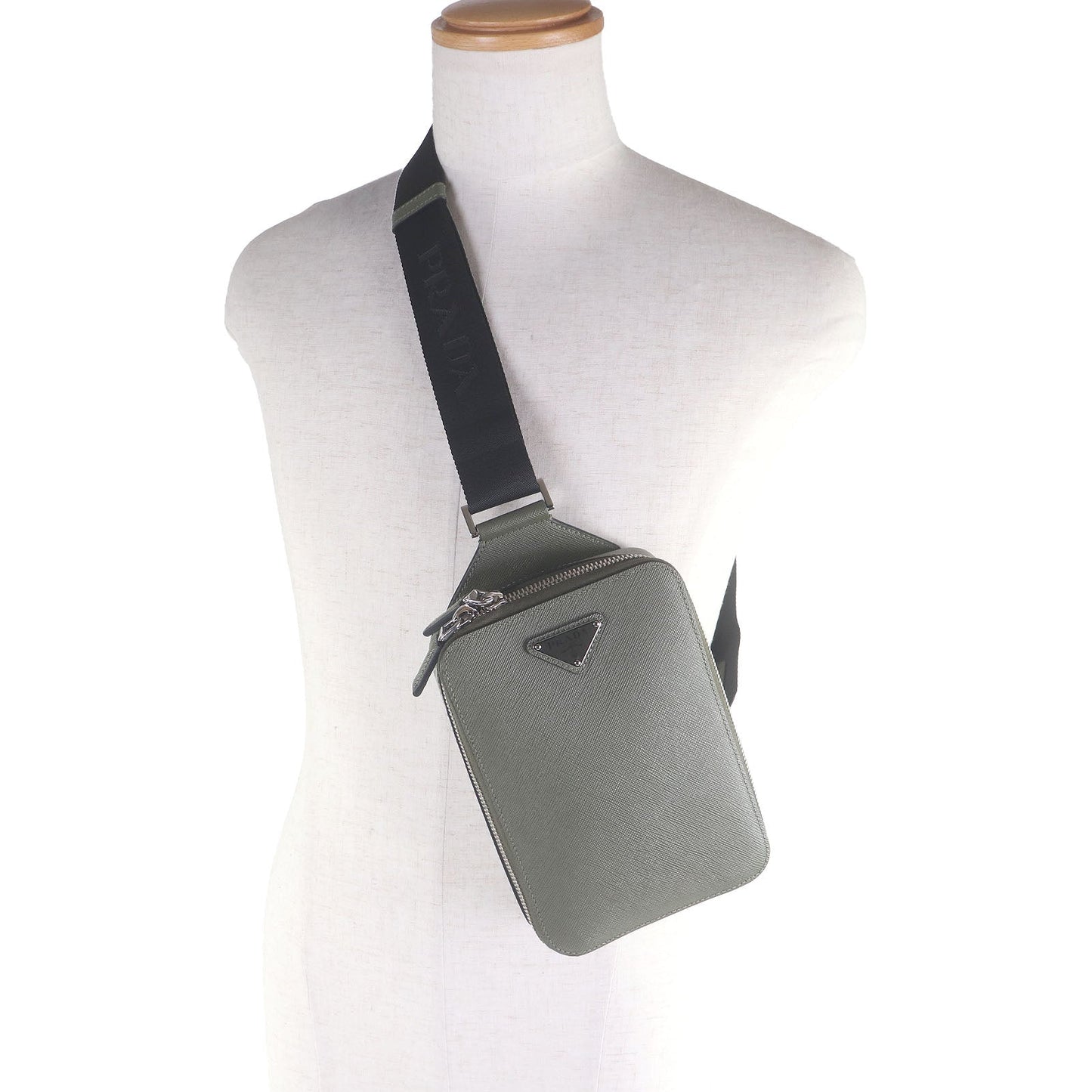 Prada Brick Triangle Logo Shoulder Bag