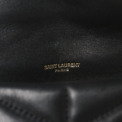 Lambskin Quilted Toy Loulou Puffer Monogram Chain Satchel Black