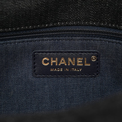 Denim Quilted Medium Funky Town Flap Black