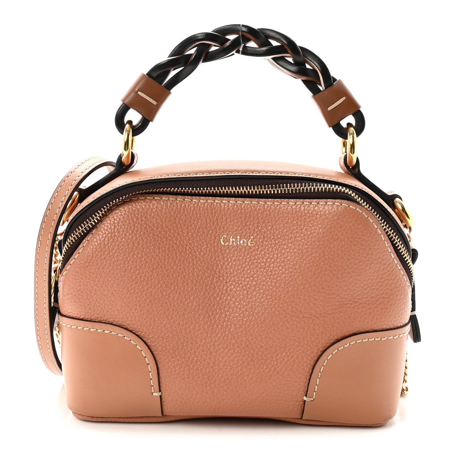 Calfskin Mini Daria Chain Bag Peach Bloom