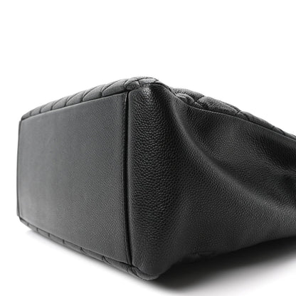 Caviar Quilted Grand Shopping Tote GST Black