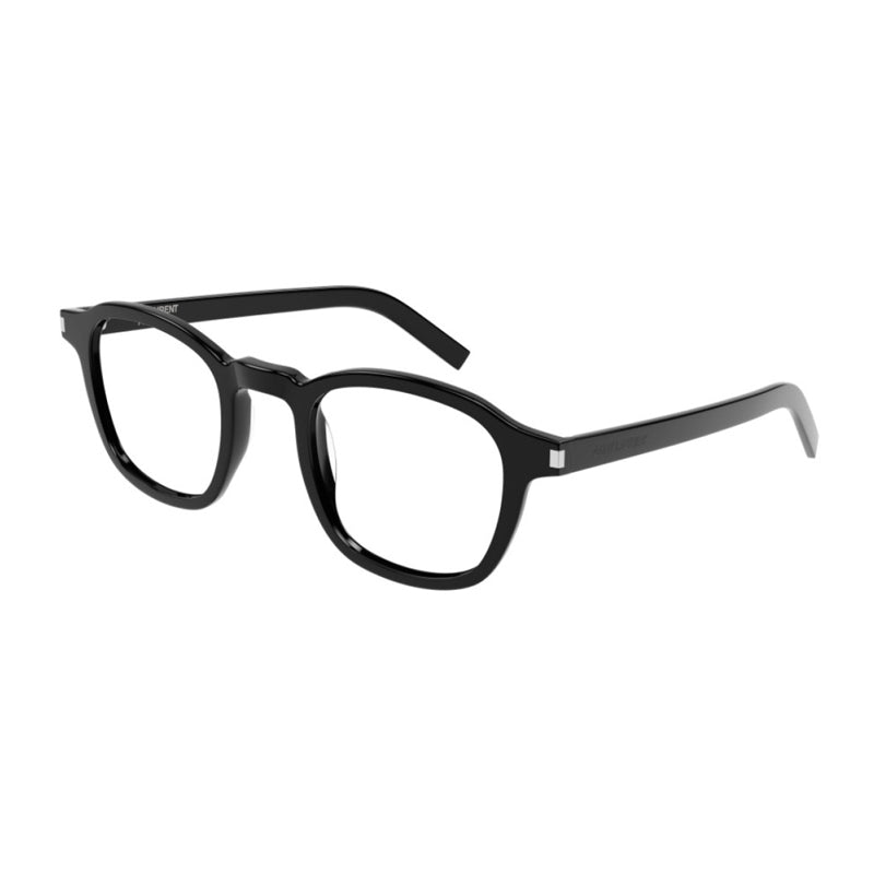 Saint Laurent Eyeglasses Round Full Rim, Black Frame and Clear Demo Lenses Lens SL549SLIMOPT001