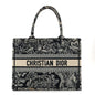 Canvas Embroidered Medium Dioriviera Toile De Jouy Reverse Book Tote Blue