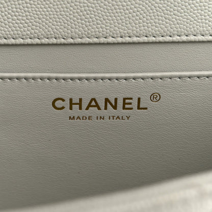 Caviar Quilted Medium Carry Me Top Handle Flap Light Blue