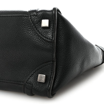 Drummed Calfskin Micro Luggage Black